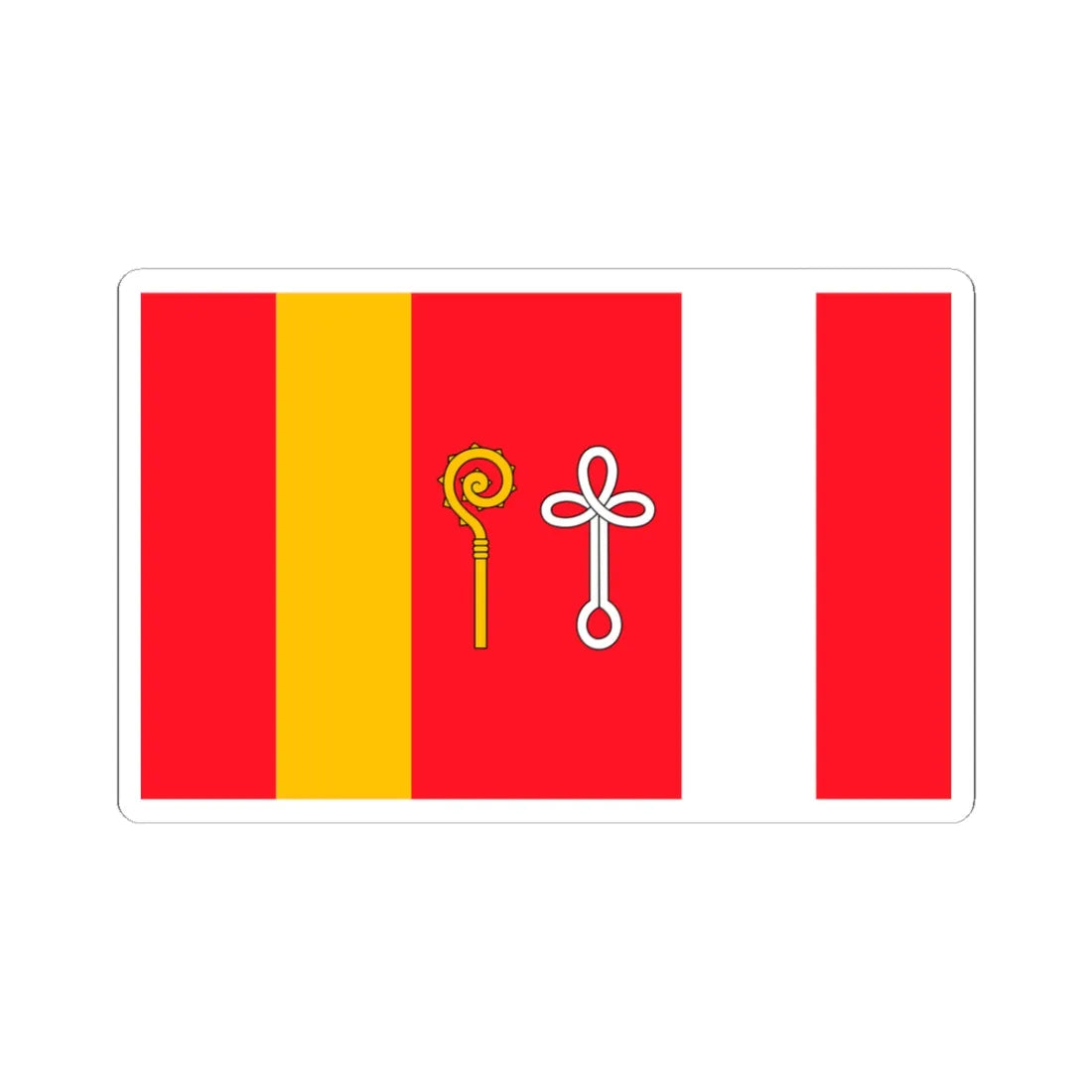 POL gmina Gniezno flag (Poland) STICKER Vinyl Kiss-Cut Decal 3 Inch White - The Sticker Space