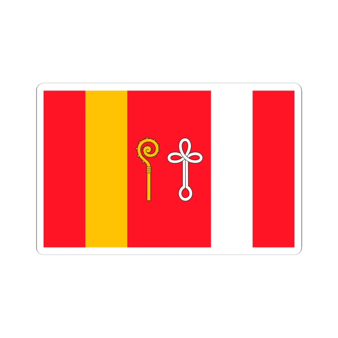 POL gmina Gniezno flag (Poland) STICKER Vinyl Kiss-Cut Decal 4 Inch White - The Sticker Space