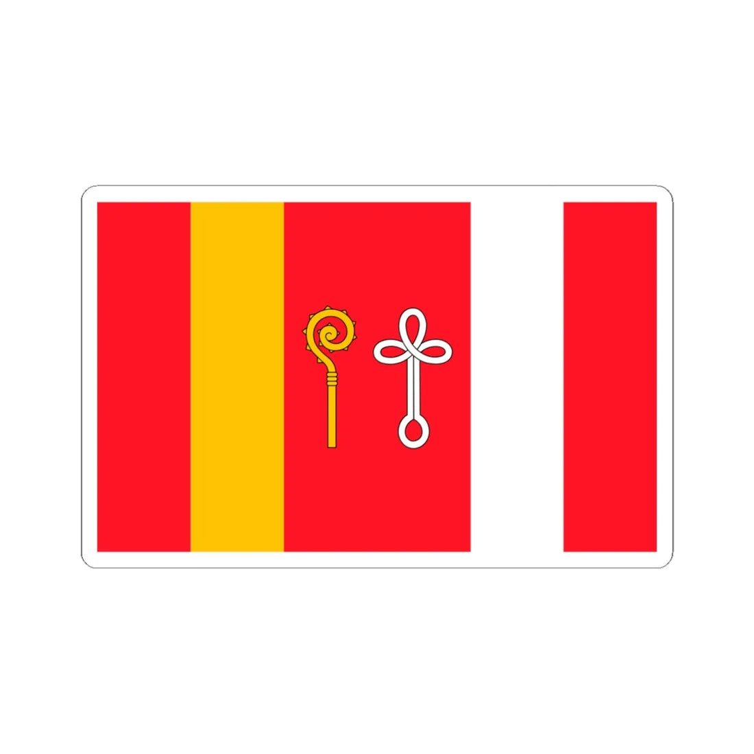 POL gmina Gniezno flag (Poland) STICKER Vinyl Kiss-Cut Decal 6 Inch White - The Sticker Space