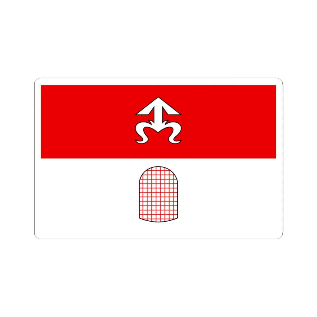 POL gmina Gorno flag (Poland) STICKER Vinyl Kiss-Cut Decal 3 Inch White - The Sticker Space