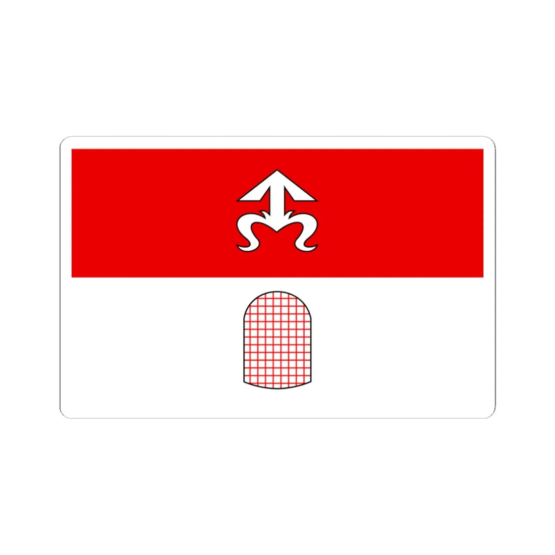 POL gmina Gorno flag (Poland) STICKER Vinyl Kiss-Cut Decal 4 Inch White - The Sticker Space