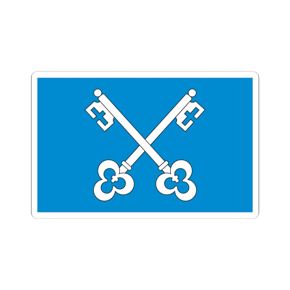 POL gmina Gowarczow flag (Poland) STICKER Vinyl Kiss-Cut Decal 3 Inch White - The Sticker Space