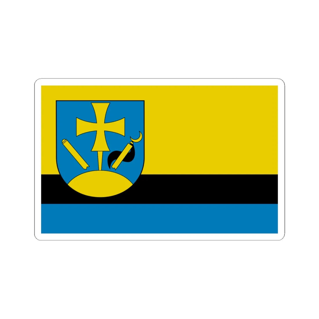 POL gmina Hyzne flag (Poland) STICKER Vinyl Kiss-Cut Decal 6 Inch White - The Sticker Space