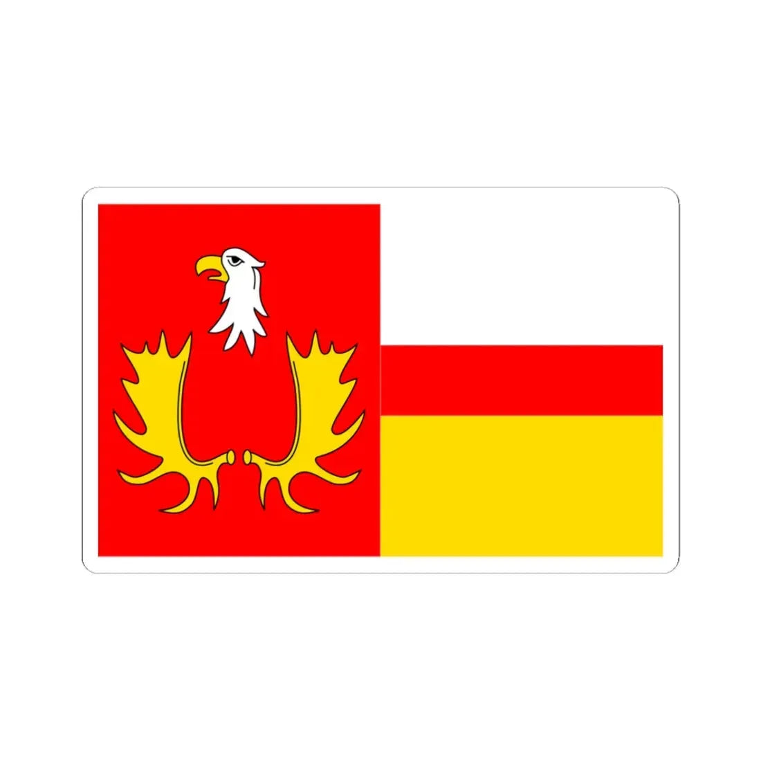 POL gmina Izabelin flag (Poland) STICKER Vinyl Kiss-Cut Decal 3 Inch White - The Sticker Space
