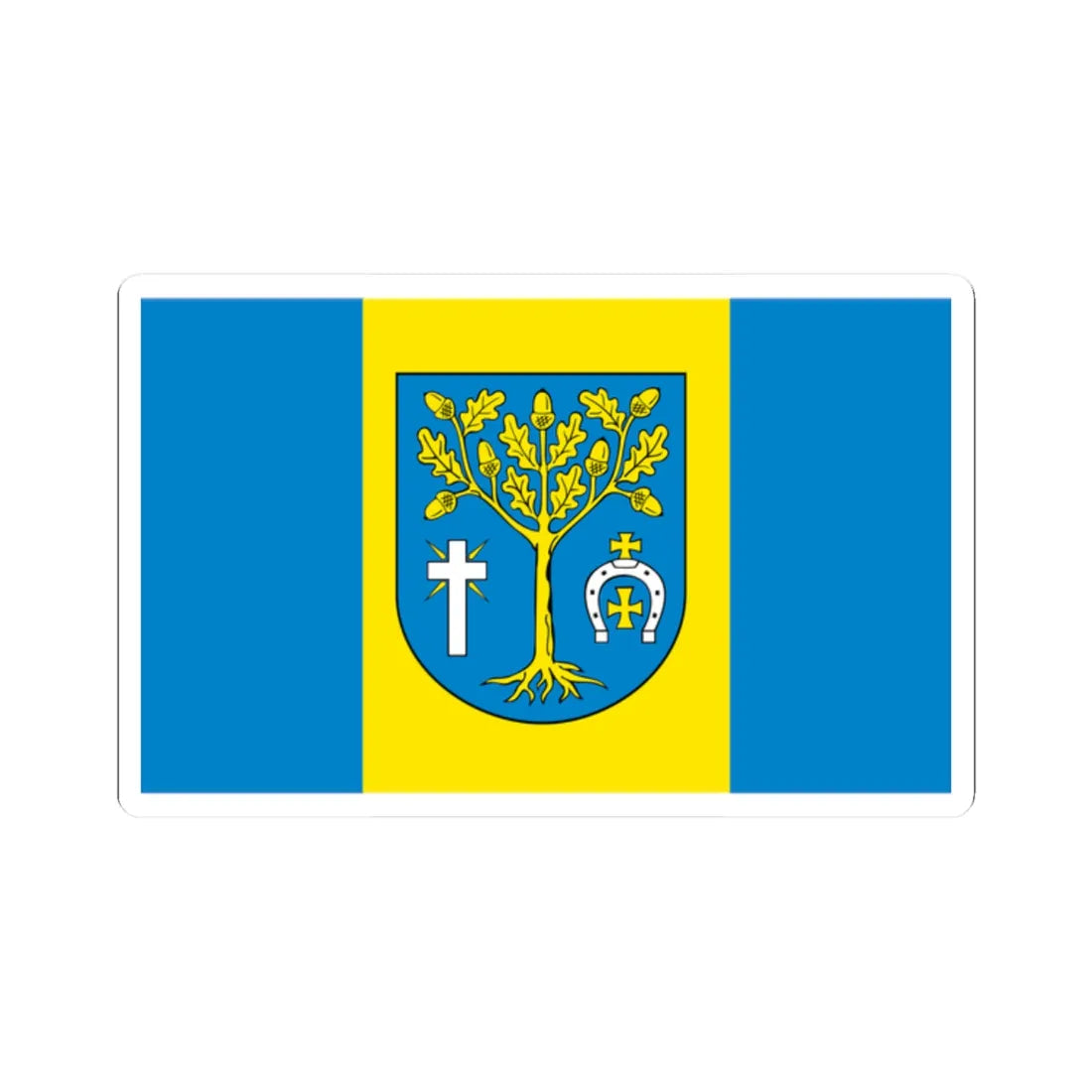 POL gmina Jezowe flag (Poland) STICKER Vinyl Kiss-Cut Decal 2 Inch White - The Sticker Space