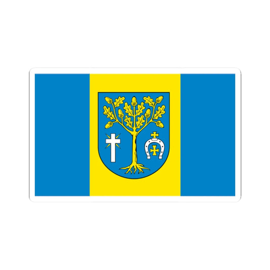 POL gmina Jezowe flag (Poland) STICKER Vinyl Kiss-Cut Decal 2 Inch White - The Sticker Space
