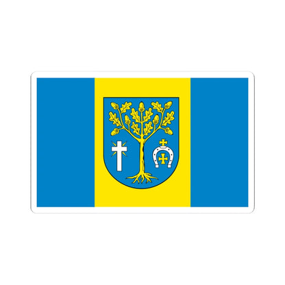 POL gmina Jezowe flag (Poland) STICKER Vinyl Kiss-Cut Decal 3 Inch White - The Sticker Space