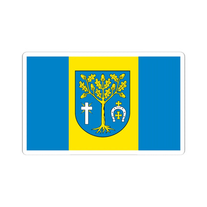 POL gmina Jezowe flag (Poland) STICKER Vinyl Kiss-Cut Decal 4 Inch White - The Sticker Space