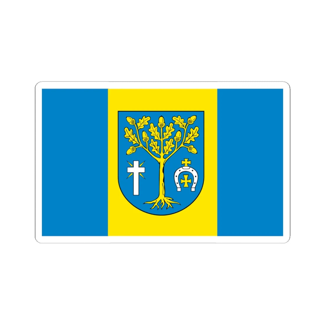 POL gmina Jezowe flag (Poland) STICKER Vinyl Kiss-Cut Decal 6 Inch White - The Sticker Space