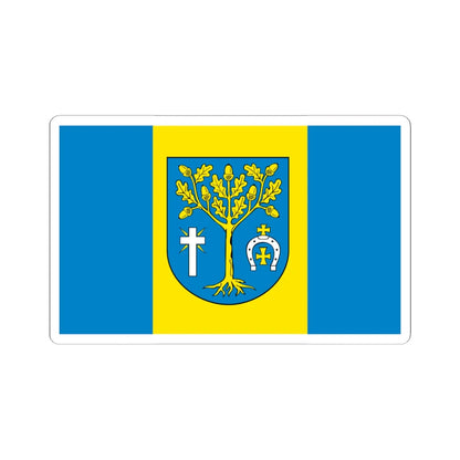 POL gmina Jezowe flag (Poland) STICKER Vinyl Kiss-Cut Decal 6 Inch White - The Sticker Space