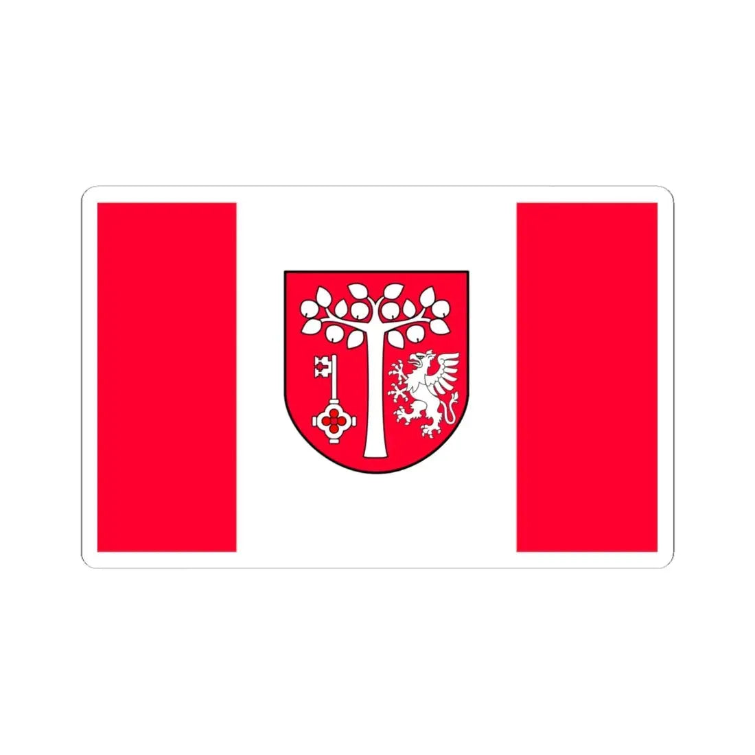 POL gmina Jodłownik flag (Poland) STICKER Vinyl Kiss-Cut Decal 6 Inch White - The Sticker Space