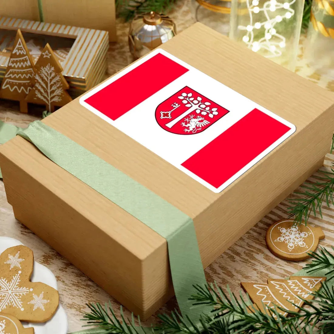 POL gmina Jodłownik flag (Poland) STICKER Vinyl Kiss-Cut Decal - The Sticker Space