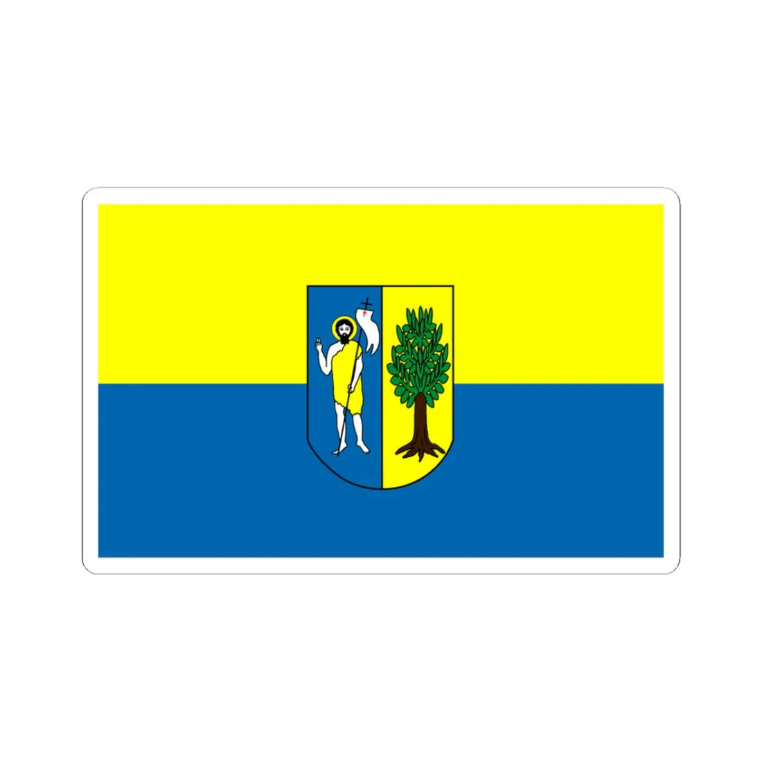 POL gmina Jonkowo flag (Poland) STICKER Vinyl Kiss-Cut Decal 3 Inch White - The Sticker Space