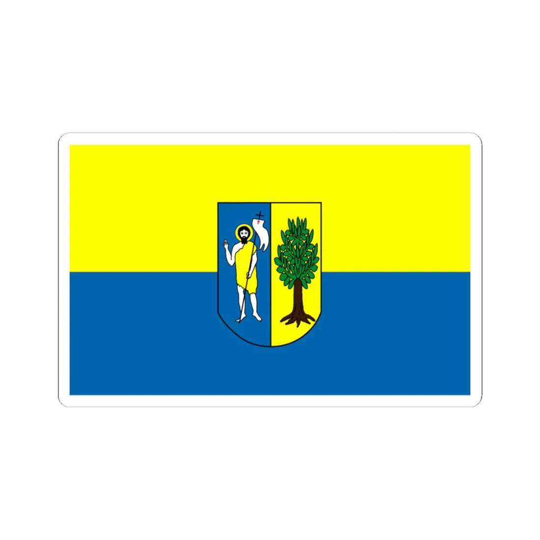 POL gmina Jonkowo flag (Poland) STICKER Vinyl Kiss-Cut Decal 4 Inch White - The Sticker Space