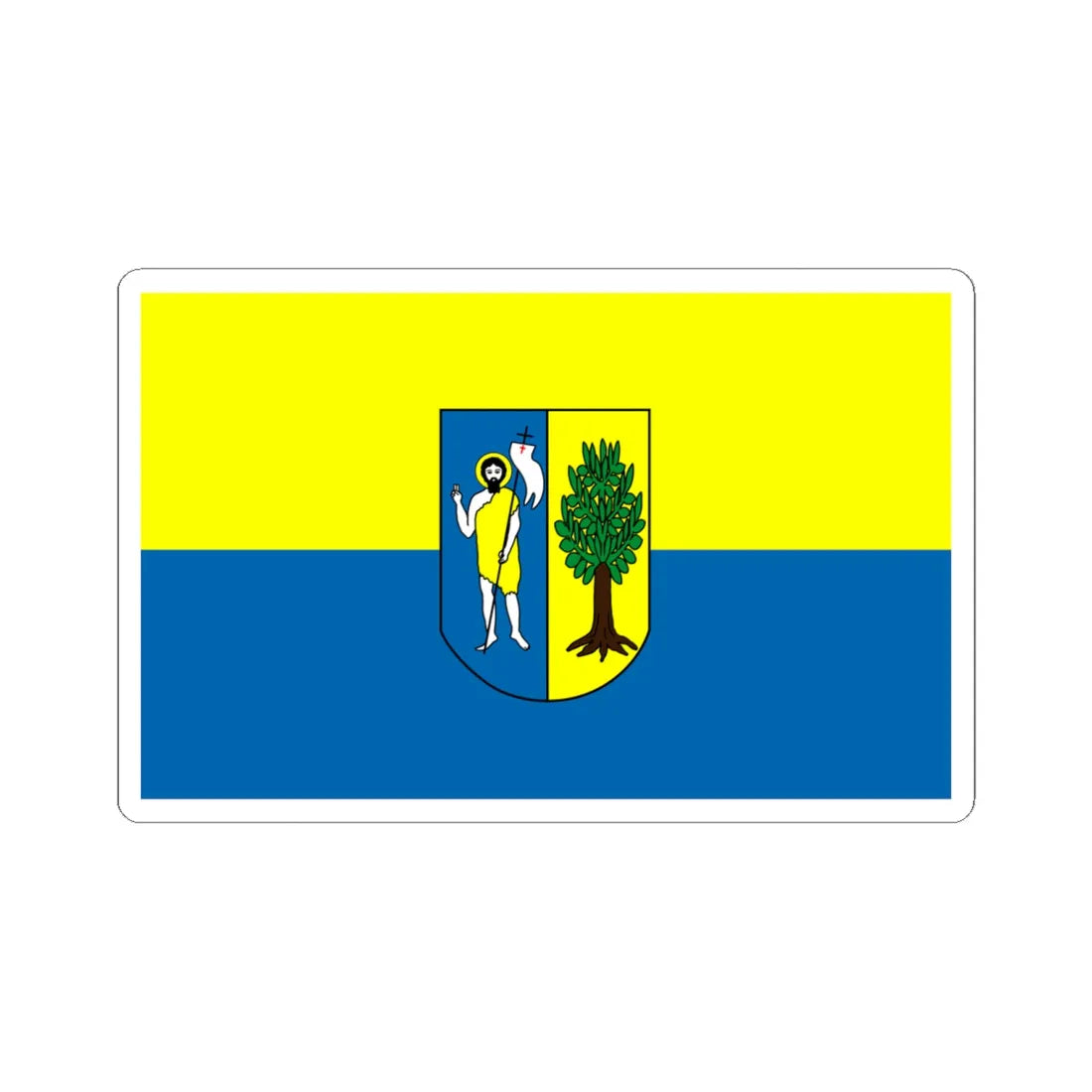 POL gmina Jonkowo flag (Poland) STICKER Vinyl Kiss-Cut Decal 6 Inch White - The Sticker Space