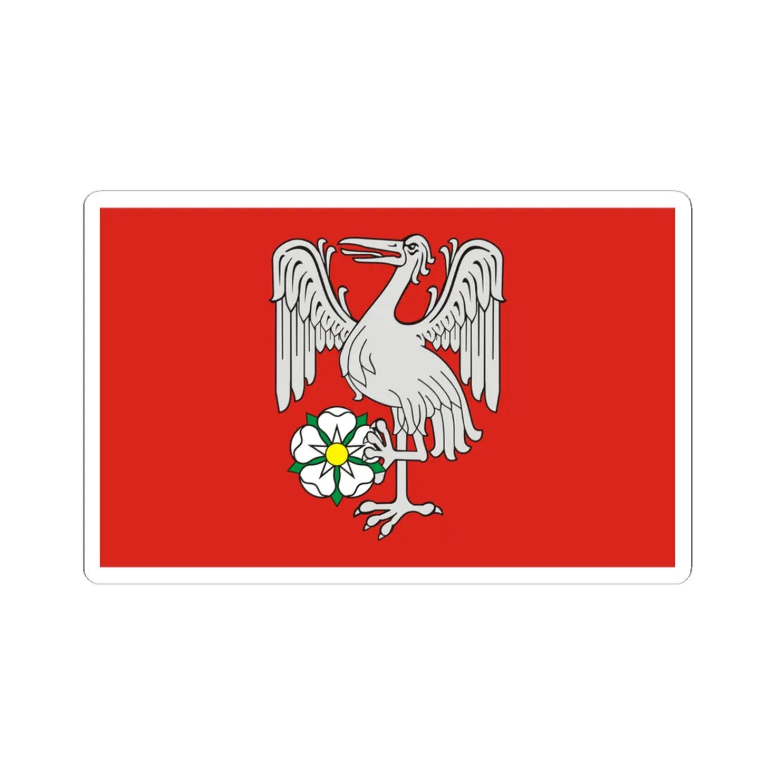 POL gmina Kesowo flag (Poland) STICKER Vinyl Kiss-Cut Decal 3 Inch White - The Sticker Space