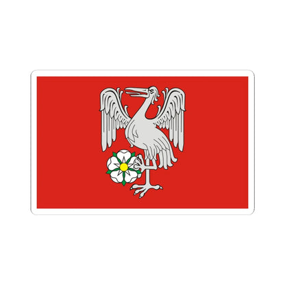 POL gmina Kesowo flag (Poland) STICKER Vinyl Kiss-Cut Decal 4 Inch White - The Sticker Space