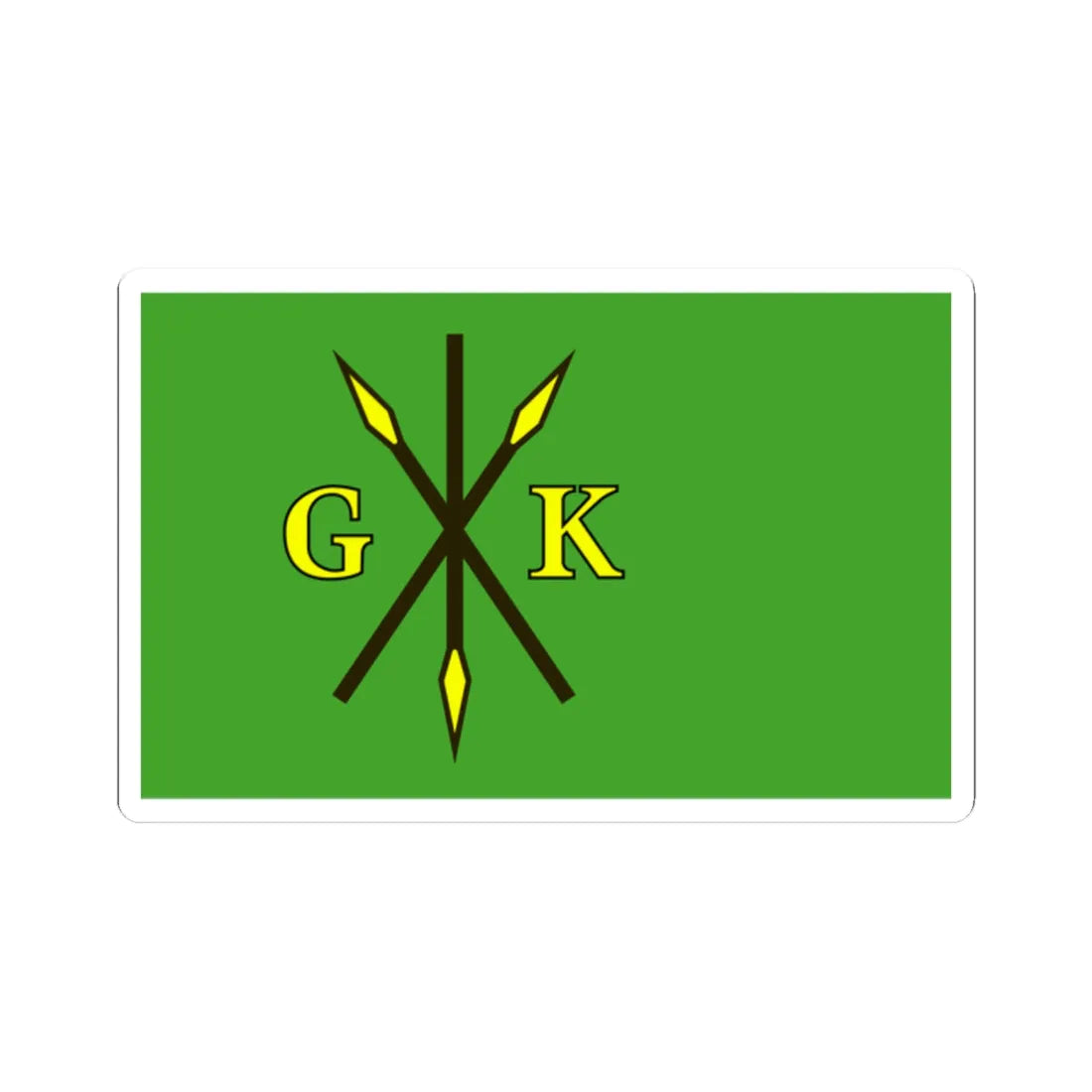 POL gmina Kije flag (Poland) STICKER Vinyl Kiss-Cut Decal 2 Inch White - The Sticker Space