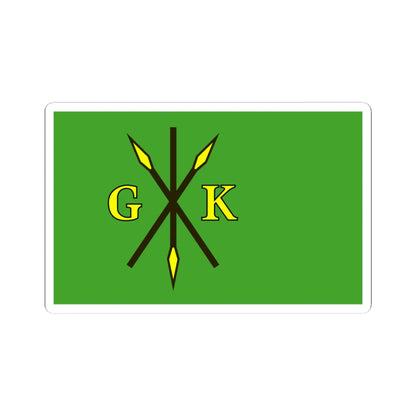 POL gmina Kije flag (Poland) STICKER Vinyl Kiss-Cut Decal 3 Inch White - The Sticker Space