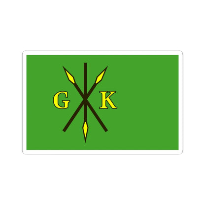 POL gmina Kije flag (Poland) STICKER Vinyl Kiss-Cut Decal 4 Inch White - The Sticker Space