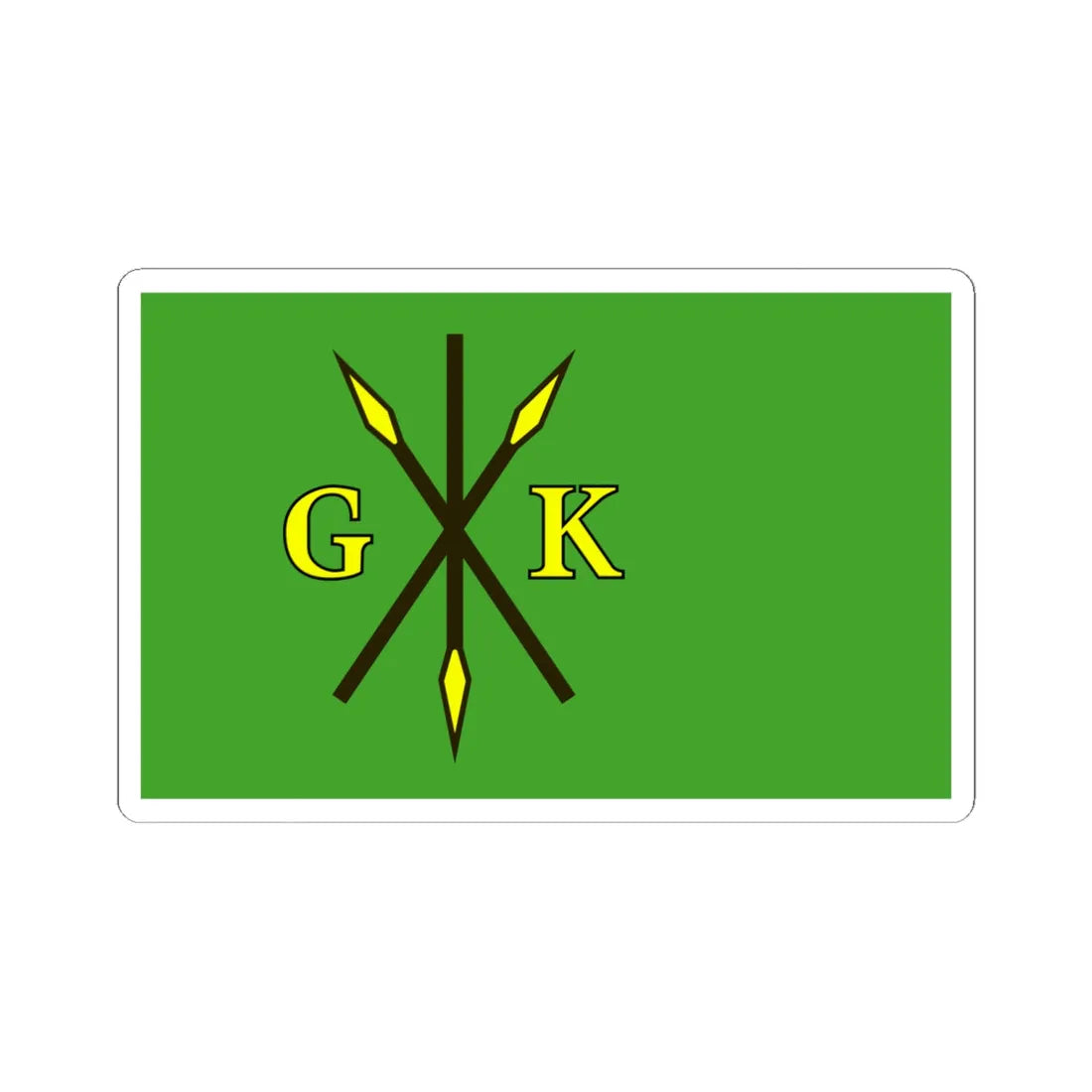 POL gmina Kije flag (Poland) STICKER Vinyl Kiss-Cut Decal 6 Inch White - The Sticker Space