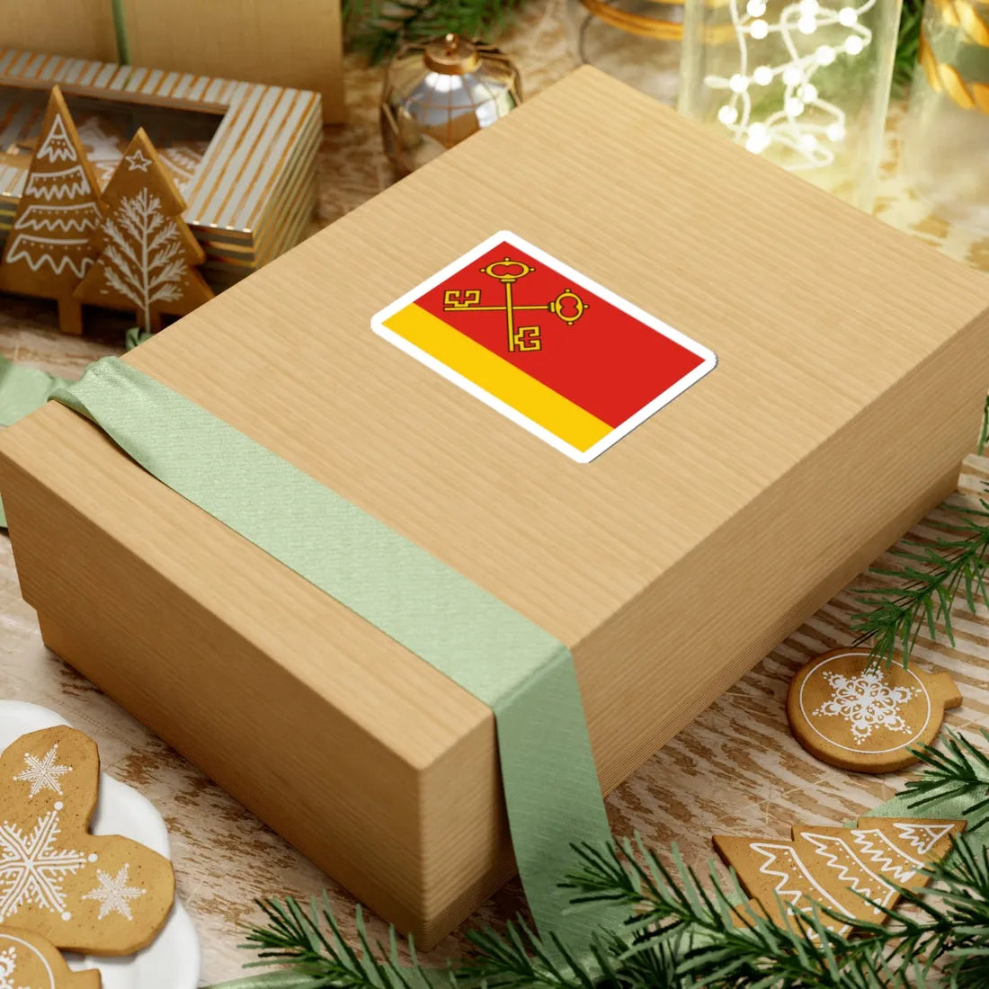 POL gmina Klucze flag (Poland) STICKER Vinyl Kiss-Cut Decal - The Sticker Space