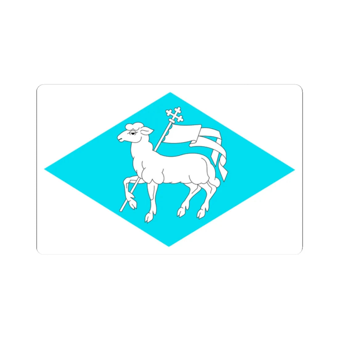 POL gmina Latowicz flag (Poland) STICKER Vinyl Kiss-Cut Decal 2 Inch White - The Sticker Space