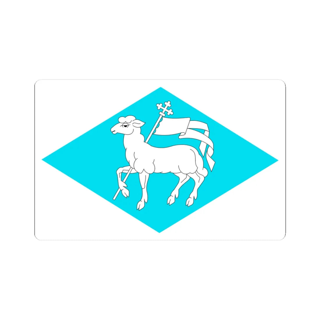 POL gmina Latowicz flag (Poland) STICKER Vinyl Kiss-Cut Decal 3 Inch White - The Sticker Space