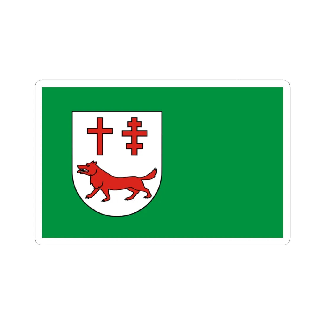 POL gmina Lelkowo flag (Poland) STICKER Vinyl Kiss-Cut Decal 3 Inch White - The Sticker Space