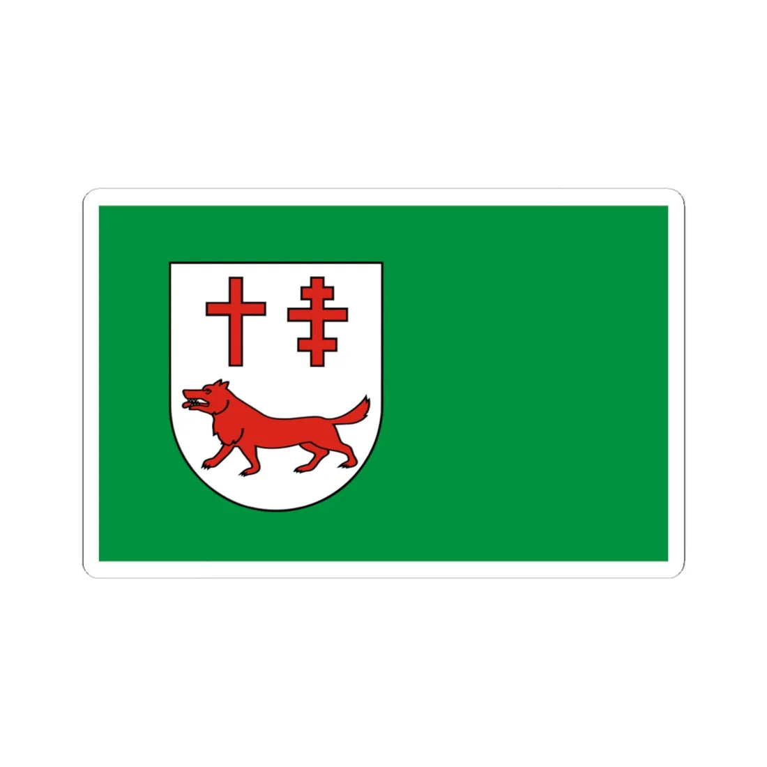 POL gmina Lelkowo flag (Poland) STICKER Vinyl Kiss-Cut Decal 4 Inch White - The Sticker Space