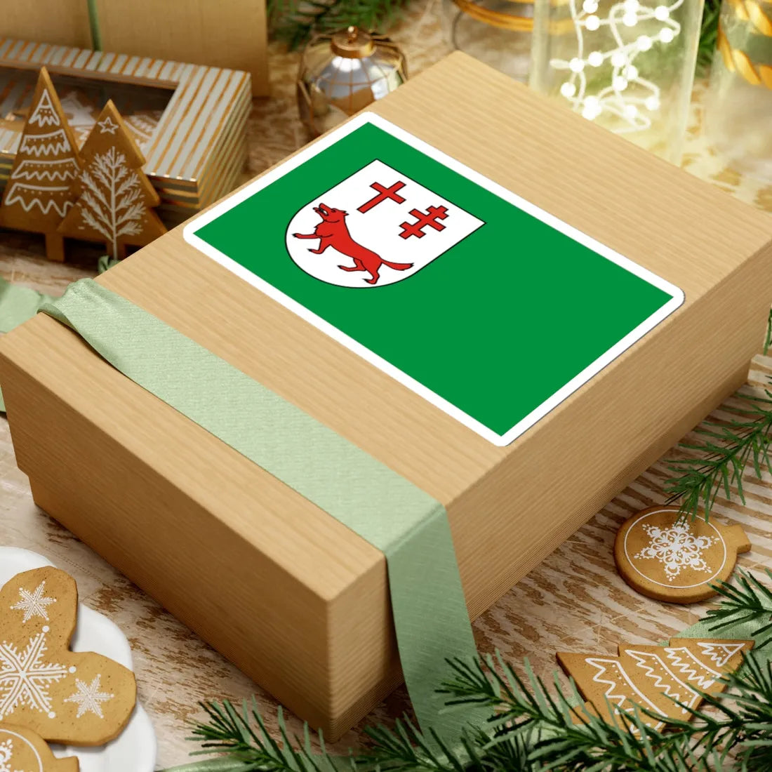 POL gmina Lelkowo flag (Poland) STICKER Vinyl Kiss-Cut Decal - The Sticker Space