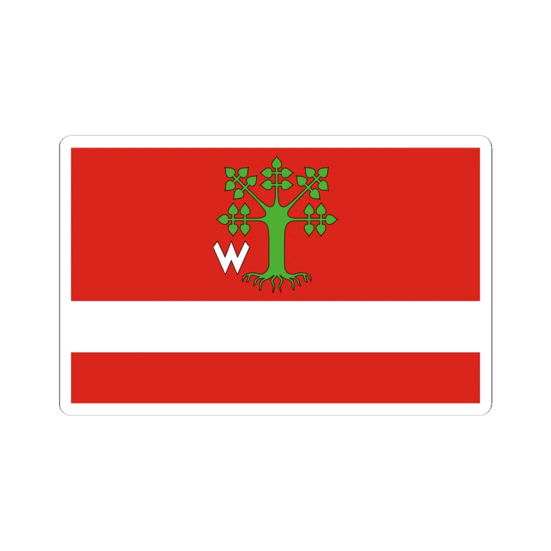 POL gmina Lipie flag (Poland) STICKER Vinyl Kiss-Cut Decal 4 Inch White - The Sticker Space