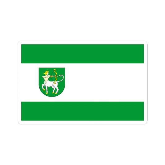 POL gmina Lutomiersk flag (Poland) STICKER Vinyl Kiss-Cut Decal 2 Inch White - The Sticker Space