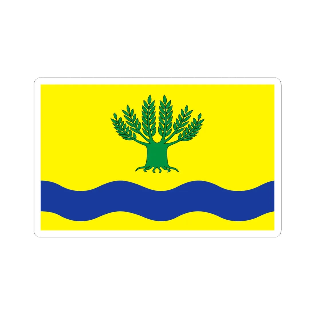 POL gmina Malbork flag (Poland) STICKER Vinyl Kiss-Cut Decal 4 Inch White - The Sticker Space