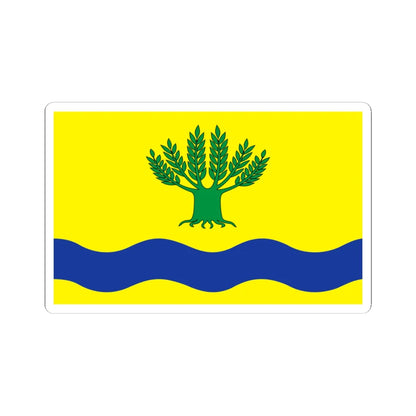 POL gmina Malbork flag (Poland) STICKER Vinyl Kiss-Cut Decal 4 Inch White - The Sticker Space