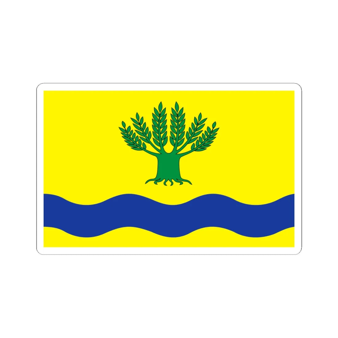 POL gmina Malbork flag (Poland) STICKER Vinyl Kiss-Cut Decal 6 Inch White - The Sticker Space