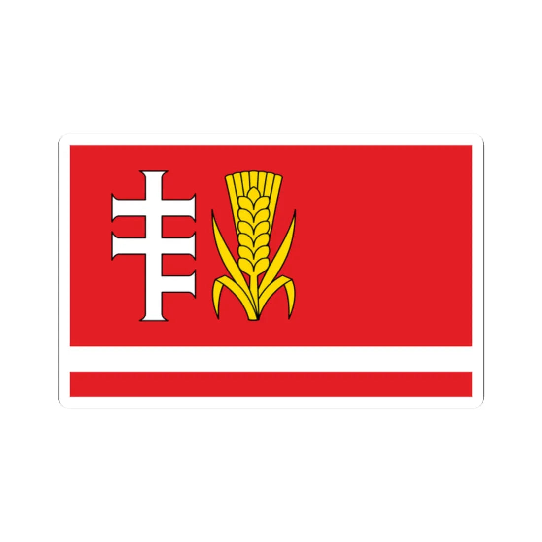 POL gmina Medrzechow flag (Poland) STICKER Vinyl Kiss-Cut Decal 2 Inch White - The Sticker Space