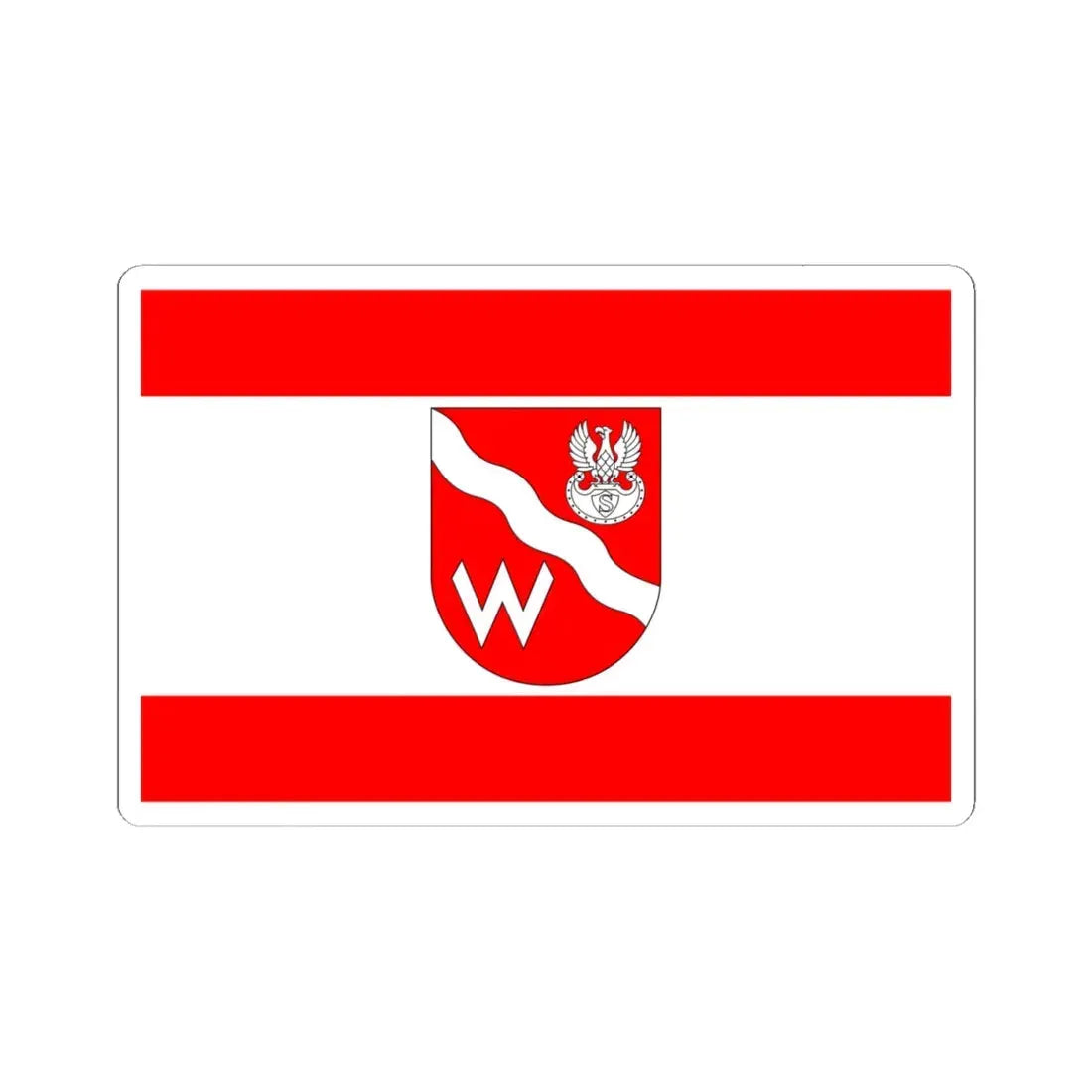 POL gmina Michałowice flag (Poland) STICKER Vinyl Kiss-Cut Decal 4 Inch White - The Sticker Space