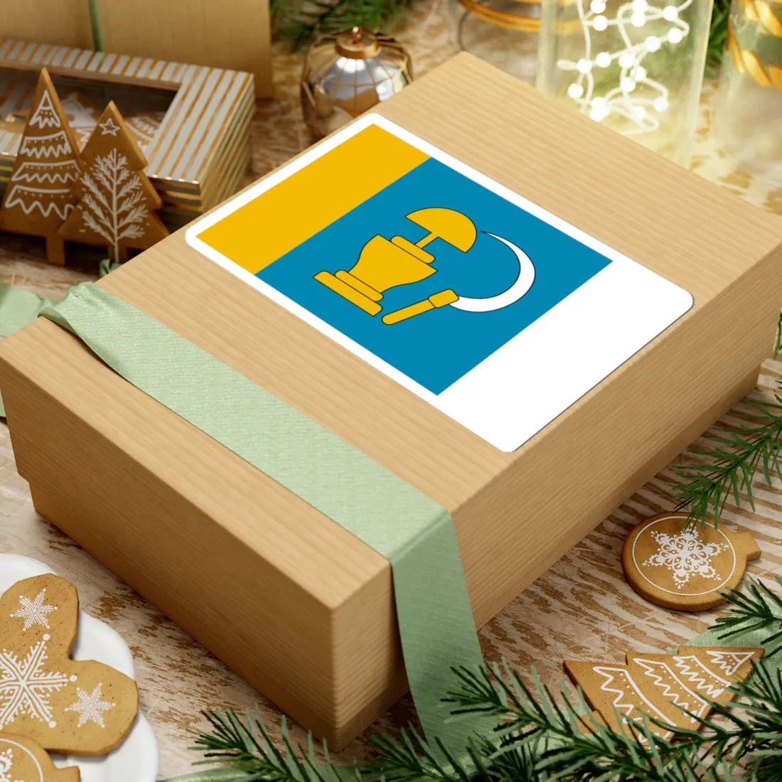 POL gmina Miedzna flag (Poland) STICKER Vinyl Kiss-Cut Decal - The Sticker Space