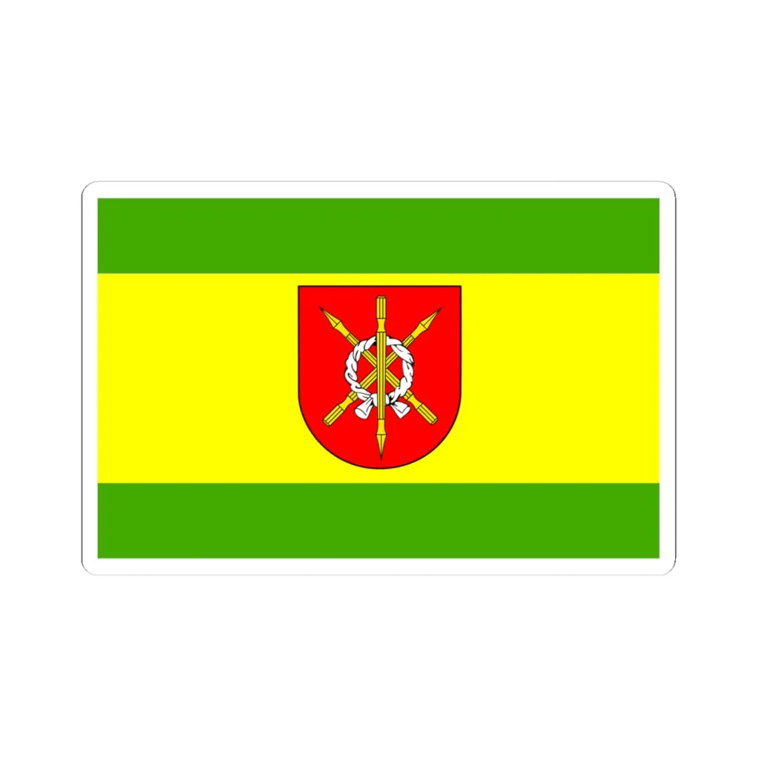 POL gmina Moszczenica flag (Poland) STICKER Vinyl Kiss-Cut Decal 3 Inch White - The Sticker Space