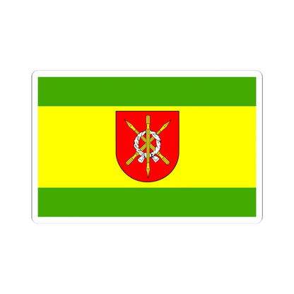 POL gmina Moszczenica flag (Poland) STICKER Vinyl Kiss-Cut Decal 3 Inch White - The Sticker Space