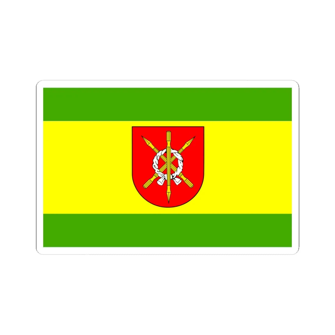 POL gmina Moszczenica flag (Poland) STICKER Vinyl Kiss-Cut Decal 4 Inch White - The Sticker Space