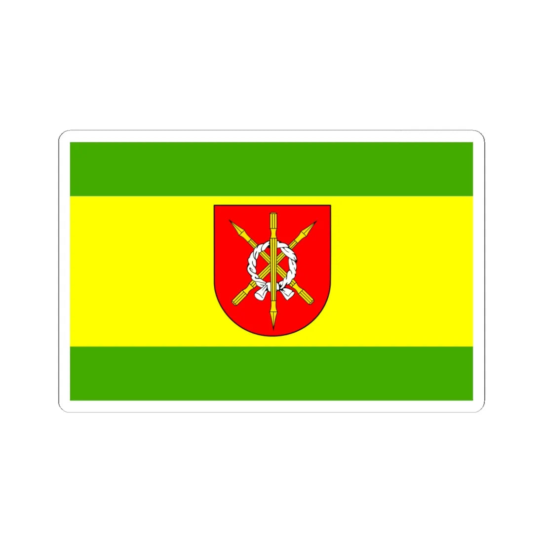 POL gmina Moszczenica flag (Poland) STICKER Vinyl Kiss-Cut Decal 6 Inch White - The Sticker Space