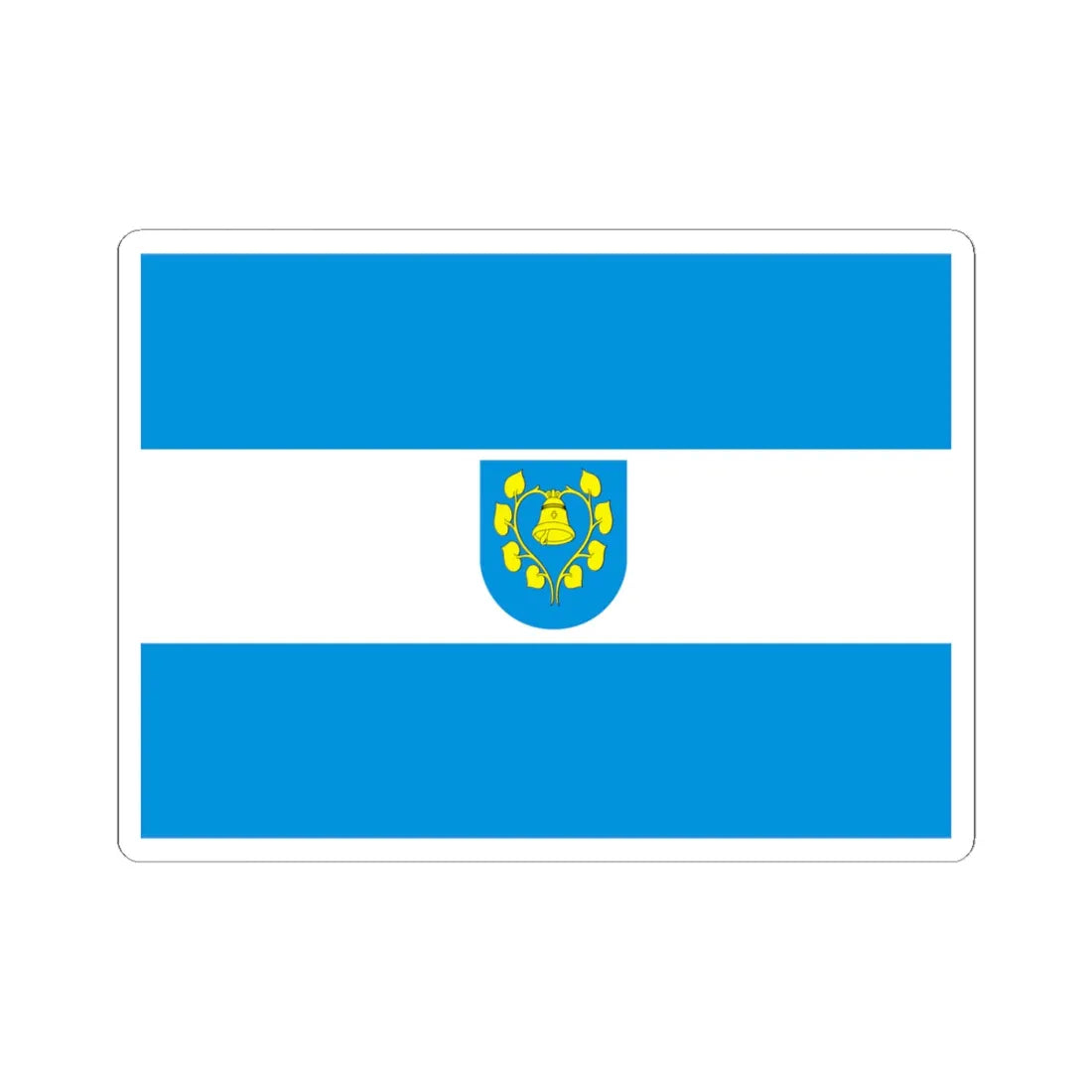 POL gmina Mszana flag (Poland) STICKER Vinyl Kiss-Cut Decal 4 Inch White - The Sticker Space