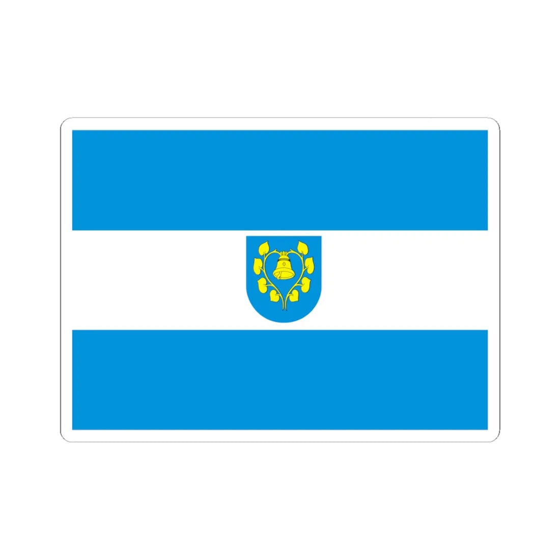 POL gmina Mszana flag (Poland) STICKER Vinyl Kiss-Cut Decal 6 Inch White - The Sticker Space