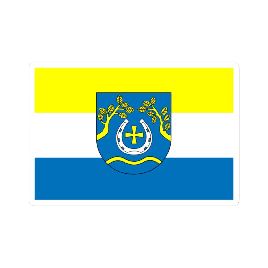 POL gmina Nowosolna flag (Poland) STICKER Vinyl Kiss-Cut Decal 2 Inch White - The Sticker Space