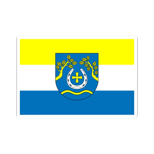 POL gmina Nowosolna flag (Poland) STICKER Vinyl Kiss-Cut Decal 2 Inch White - The Sticker Space
