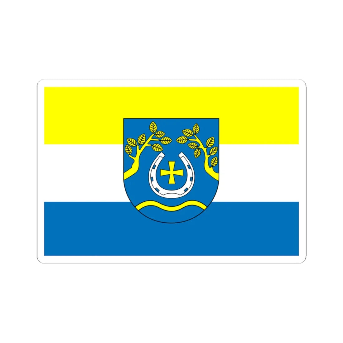 POL gmina Nowosolna flag (Poland) STICKER Vinyl Kiss-Cut Decal 3 Inch White - The Sticker Space