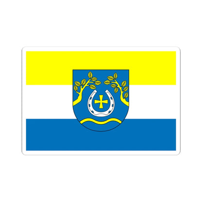 POL gmina Nowosolna flag (Poland) STICKER Vinyl Kiss-Cut Decal 3 Inch White - The Sticker Space