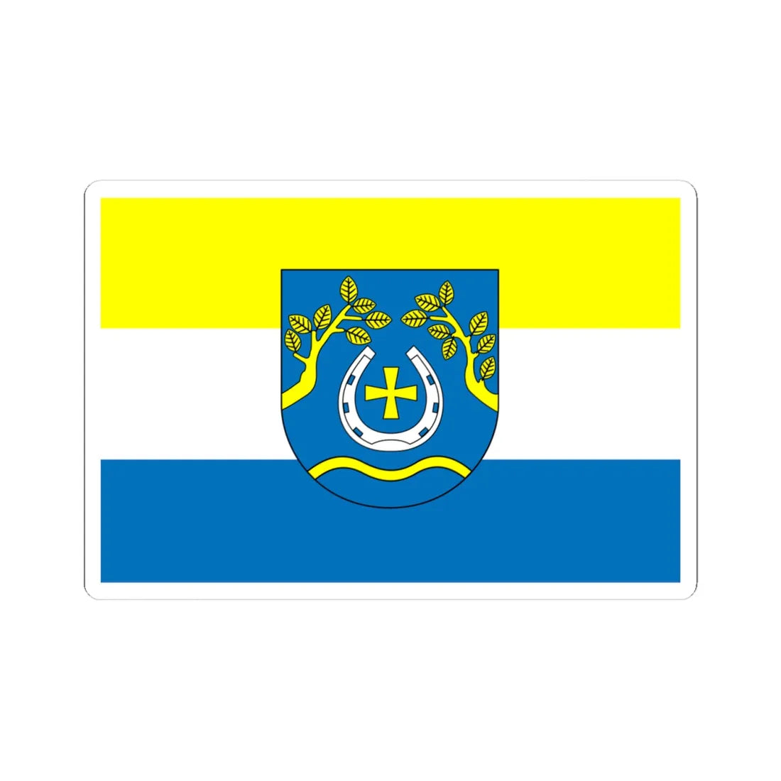 POL gmina Nowosolna flag (Poland) STICKER Vinyl Kiss-Cut Decal 4 Inch White - The Sticker Space